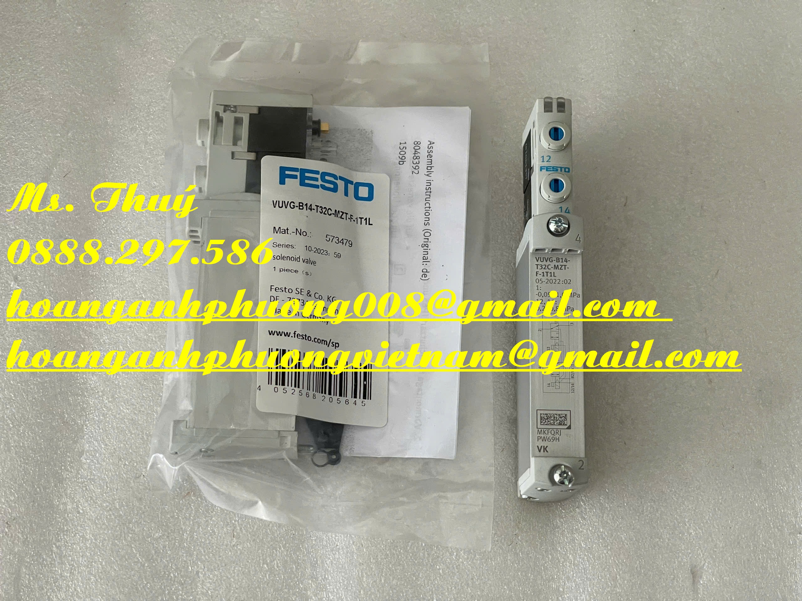 Van điện từ Festo VUVG-B14-T32C-MZT-F-1LT1 - Hàng mới 100%